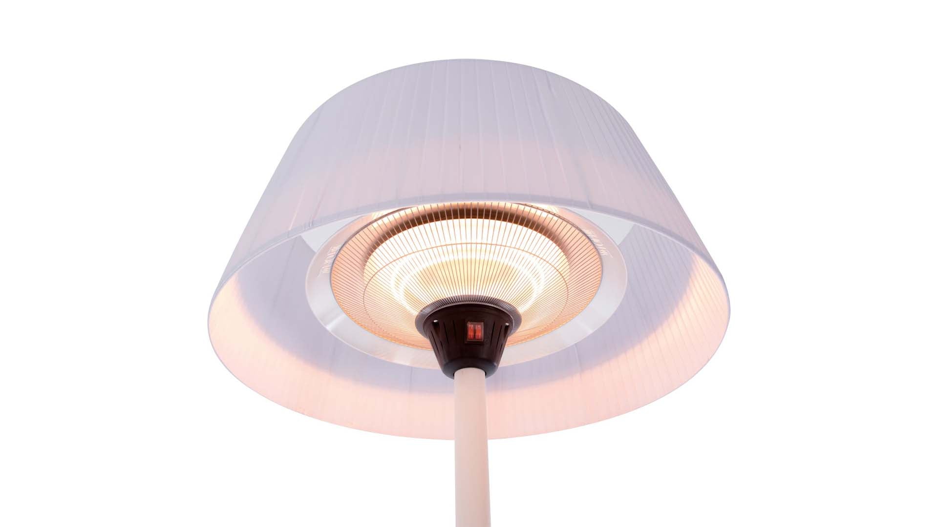 kap van de Sunred Artix Bright witte staande heater met 2100 Watt