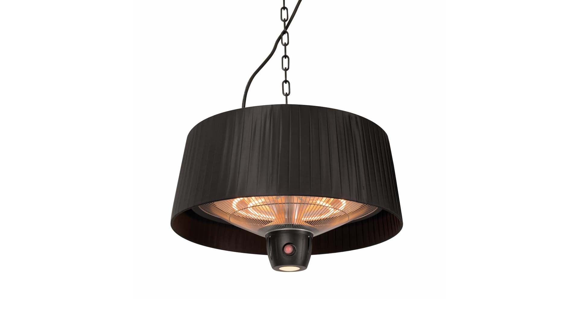 Sunred Compact Artix Bright hangende zwarte heater met 1500 Watt met afstandsbediening