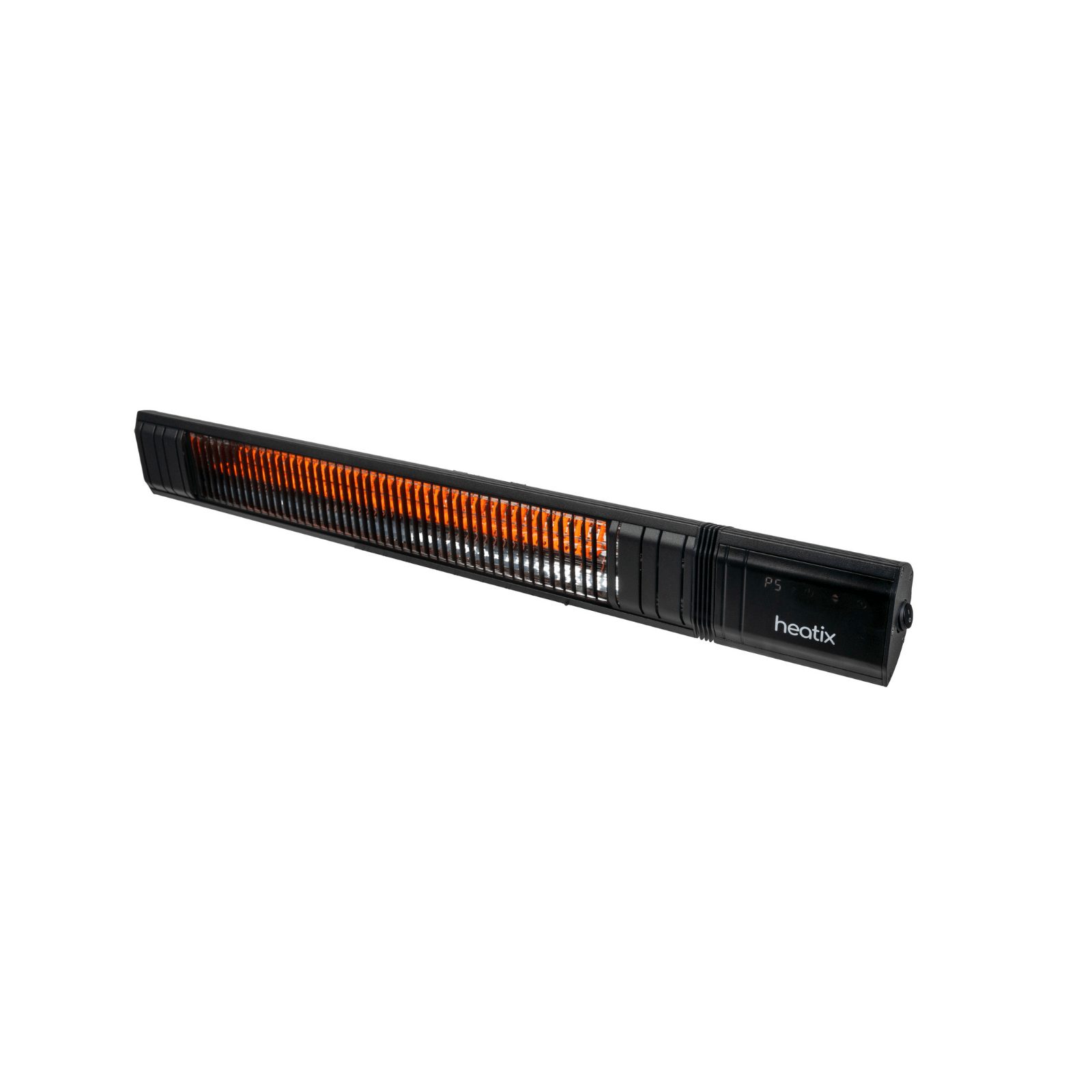 Zwarte slimme wandmodel Heatix heater of terrasverwarmer met 2500 Watt met afstandsbediening
