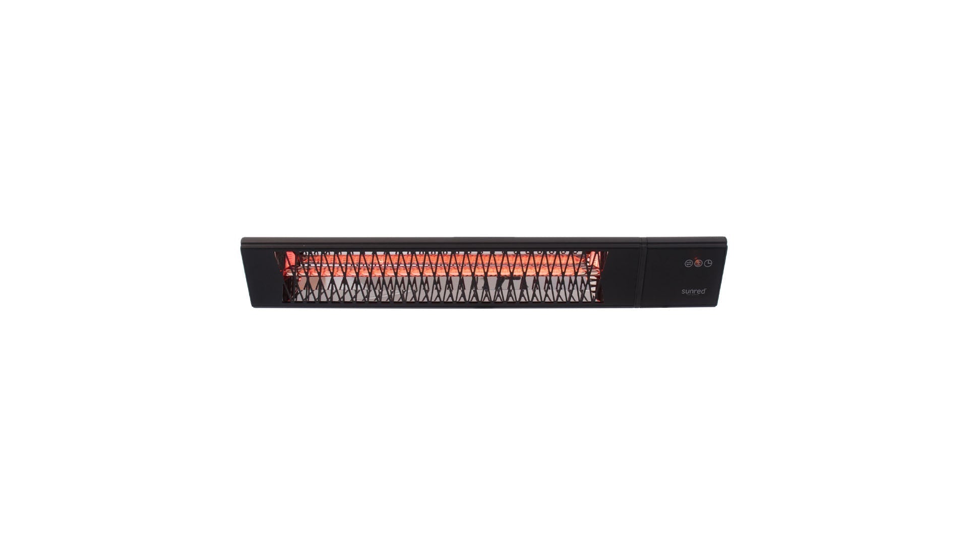 Zwarte Sunred Triangle Dark SMART wandmodel heater met afstandbediening en timerfunctie