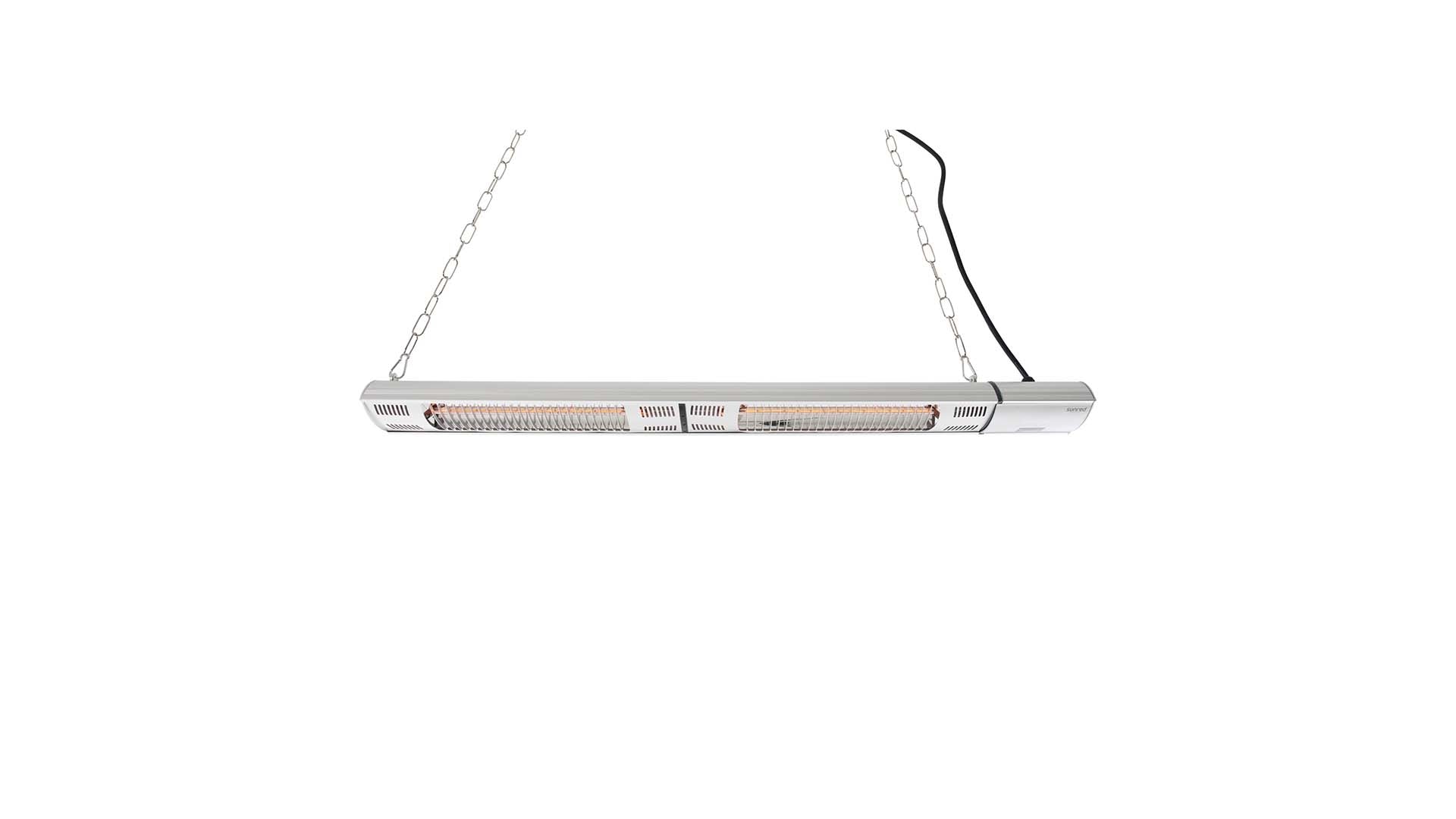 Hangende Sunred Ultra zilveren terrasverwarmer met 3000 Watt