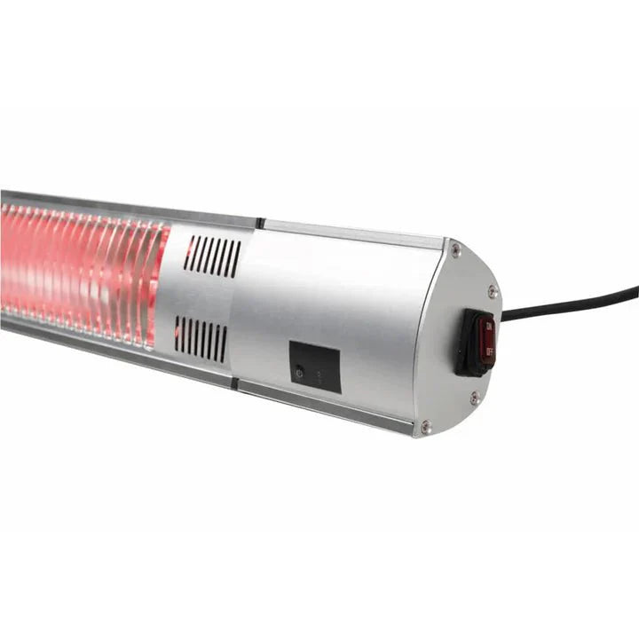 Zijkant van de Sunred rose gold zilveren Royal Diamond wand terrasverwarmer of heater