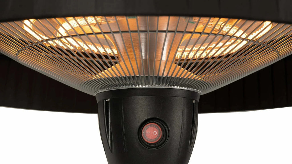 aan/uit knop van de Sunred Compact Artix Bright hangende zwarte heater 