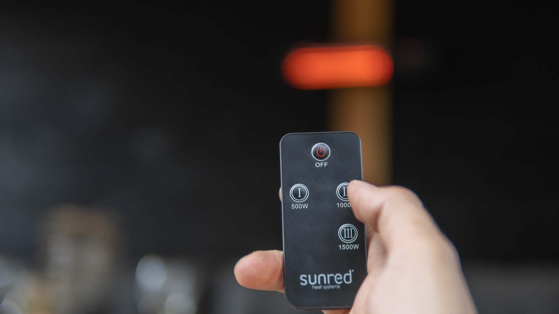 Afstandsbediening voor de Sunred infrarood terrasverwarmer
