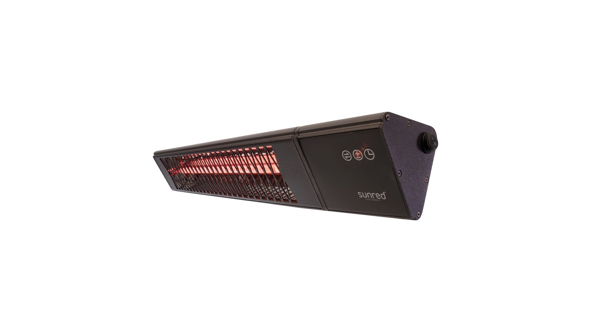 Zwarte Sunred Triangle Dark SMART wandmodel heater met afstandbediening en timerfunctie
