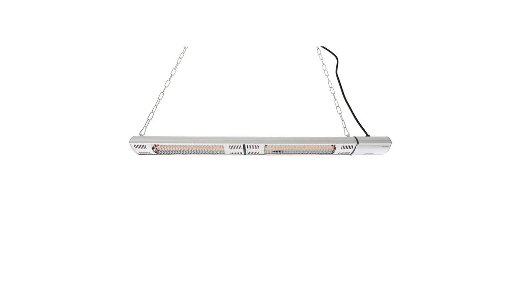 Hangende Sunred Ultra zilveren terrasverwarmer met 3000 Watt