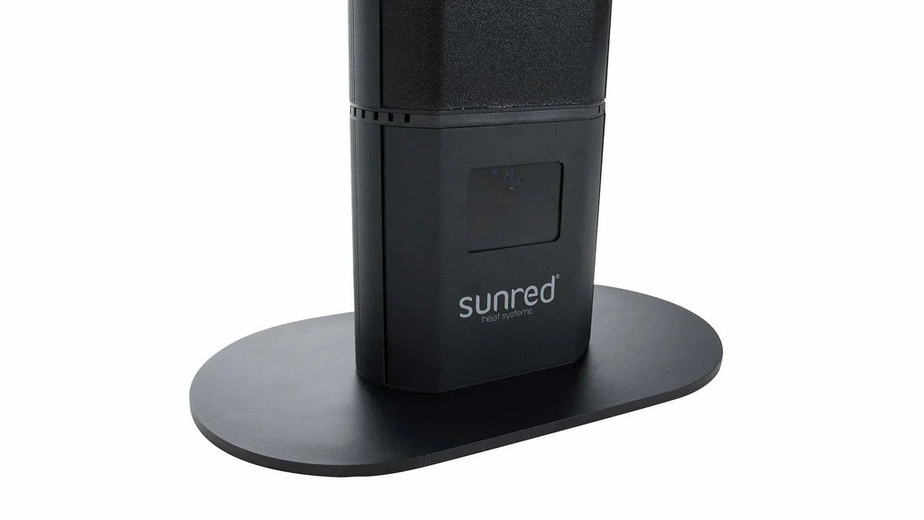 voet van de zwarte Staande Valencia Dark Lounge terrasheater met 3000 Watt