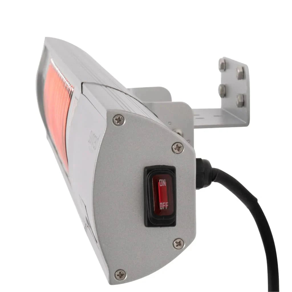 aan/uit knop van de Sunred rose gold zilveren Royal Diamond wand terrasverwarmer of heater met 2000 Watt